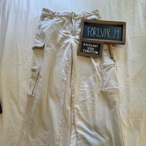 Forever 21 Cream Cargo Pants Essential